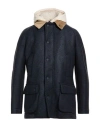 Bob Man Jacket Navy Size 44 Polyester, Acrylic, Virgin Wool, Elastane In Blue