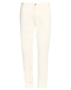 Bob Man Pants Ivory Size 36 Cotton, Elastane In Multi