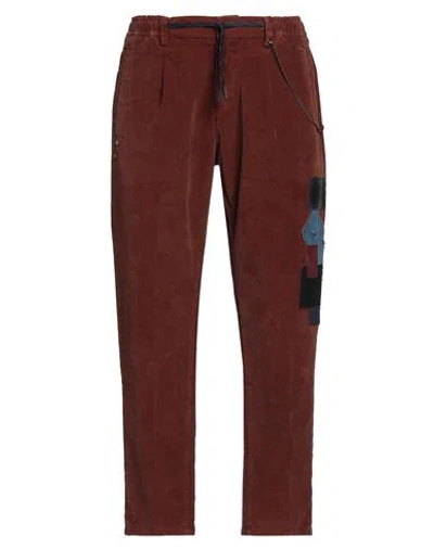 Bob Man Pants Rust Size 38 Cotton, Elastane In Red