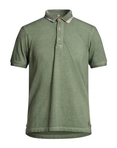 Bob Man Polo Shirt Military Green Size L Cotton