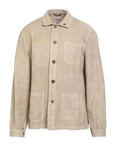 Bob Man Shirt Beige Size 44 Cotton, Linen In Brown