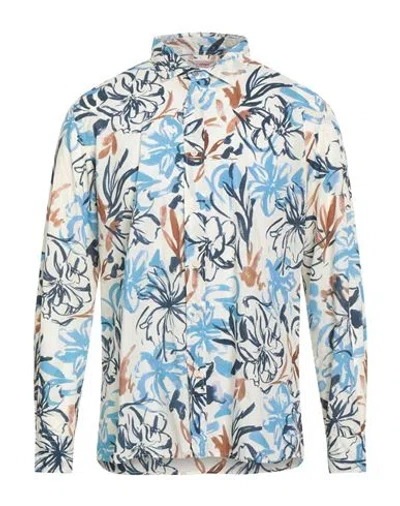 Bob Man Shirt Blue Size Xxl Linen, Cotton In Multi