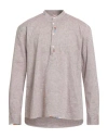 Bob Man Shirt Brown Size Xxl Linen, Cotton In Gray
