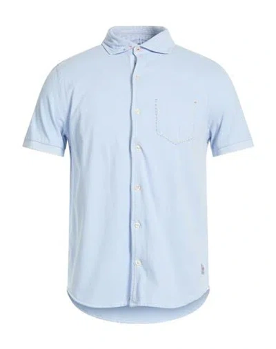Bob Man Shirt Light Blue Size S Cotton, Elastane