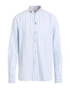 Bob Man Shirt Light Blue Size S Linen, Cotton In Blue