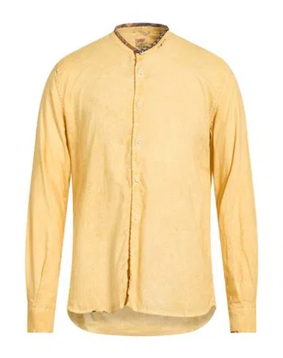 Bob Man Shirt Marigold Size L Linen, Cotton In Orange