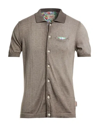 Bob Man Shirt Taupe Size Xxl Cotton In Gray