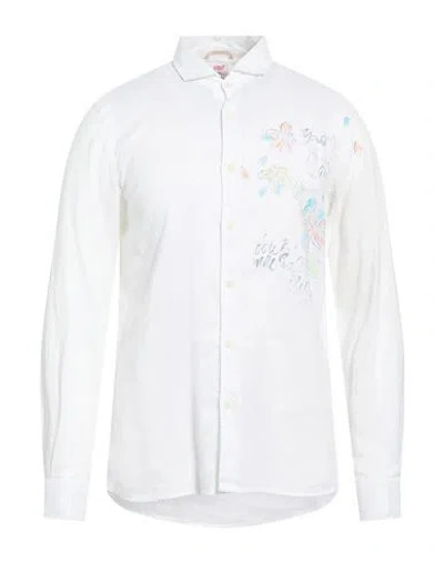 Bob Man Shirt White Size L Linen, Cotton