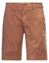 Bob Man Shorts & Bermuda Shorts Brown Size 40 Linen, Cotton, Elastane In Brown