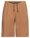 Bob Man Shorts & Bermuda Shorts Brown Size 40 Linen, Cotton, Elastane In Beige