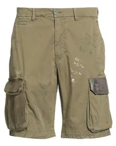 Bob Man Shorts & Bermuda Shorts Military Green Size 38 Cotton, Elastane