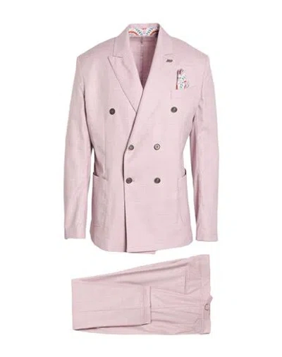 Bob Man Suit Mauve Size 42 Polyester, Viscose, Elastane In Purple