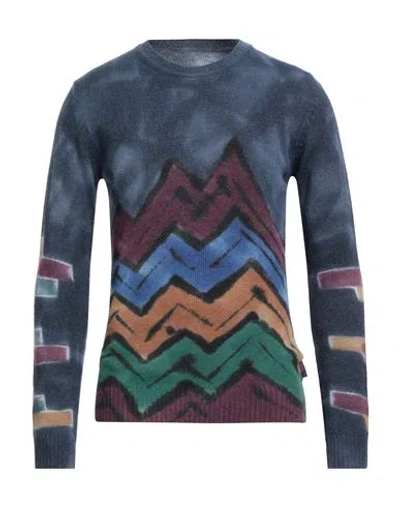 Bob Man Sweater Blue Size Xl Wool, Viscose, Polyamide, Cashmere