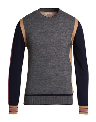 Bob Man Sweater Grey Size S Wool, Acrylic In Multi