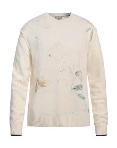 Bob Man Sweater Ivory Size Xxl Wool, Viscose, Polyamide, Cashmere
