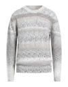 Bob Man Sweater Light Grey Size Xxl Wool, Acrylic, Polyamide, Alpaca Wool In Gray