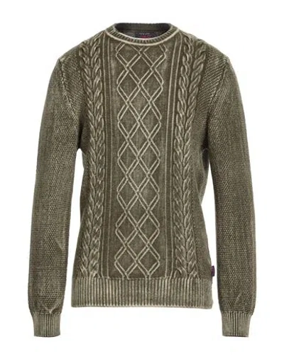 Bob Man Sweater Military Green Size Xl Virgin Wool
