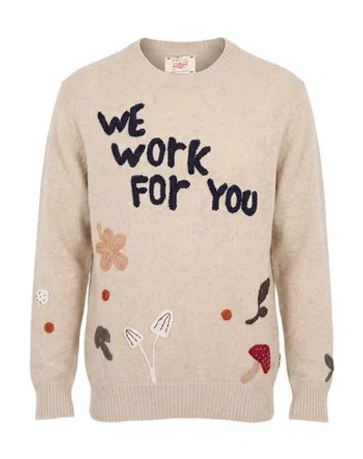 Bob Man Sweater Sand Size M Wool, Polyamide In Beige