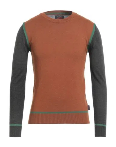 Bob Man Sweater Tan Size S Wool, Acrylic In Brown