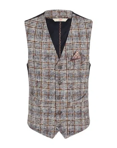 Bob Man Tailored Vest Blue Size 38 Virgin Wool, Cotton, Polyester In Multi