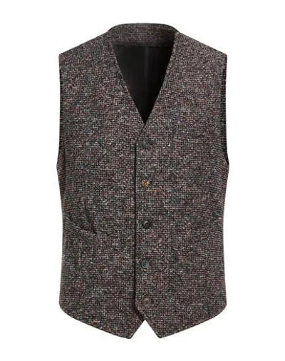 Bob Man Tailored Vest Midnight Blue Size 40 Acrylic, Polyacrylic, Virgin Wool In Brown