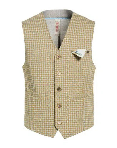 Bob Man Tailored Vest Mustard Size 44 Cotton, Polyester, Elastane In Yellow