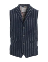 Bob Man Tailored Vest Navy Size 42 Cotton, Linen, Polyamide In Navy