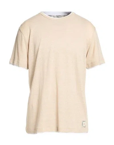 Bob Man T-shirt Beige Size Xxl Linen, Cotton, Polyester