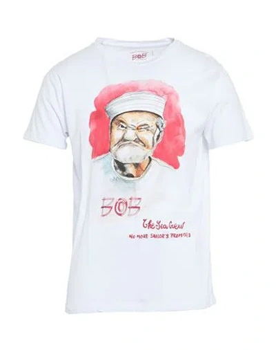 Bob Man T-shirt White Size L Cotton, Elastane