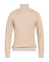 Bob Man Turtleneck Beige Size 3xl Cotton, Wool, Acrylic In Neutral