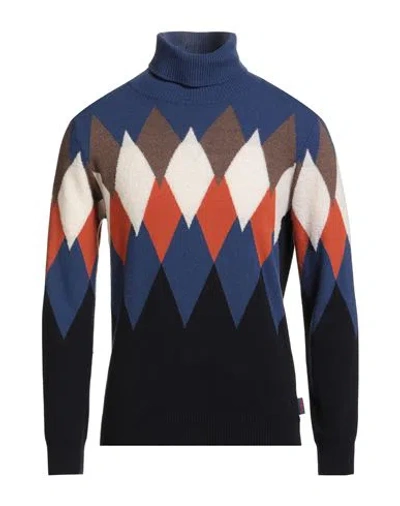 Bob Man Turtleneck Blue Size M Wool, Viscose, Polyamide, Cashmere