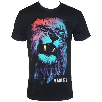 Bob Marley Men's Colored Lion T-shirt In Black In Red