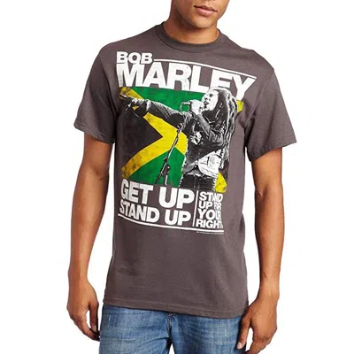 Bob Marley Men's Get Up Stand Up T-shirt In Charcoal Gray In Multi