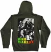 Bob Marley Mens's Collage Zip Hoodie In Green In Green