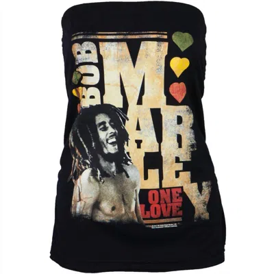 Bob Marley Teen's Rasta Hearts Tube Top In Black