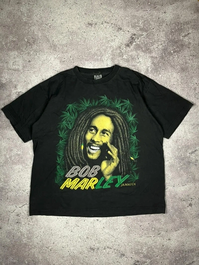 Pre-owned Bob Marley X Vintage Bob Marley Vintage Over Print T-shirt In Black