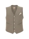 Bob Microtextured Button-up Waistcoat In Gray
