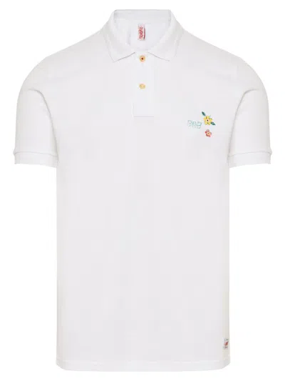 Bob Motif Printed Polo Shirt In White