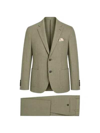 Bob Notch-lapel Single-breasted Suit In Green