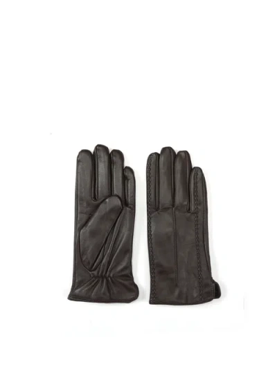 Bob Oré Blue Collection Elise Leather Gloves In Black