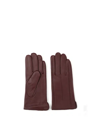 Bob Oré Blue Collection Elise Leather Gloves In Brown