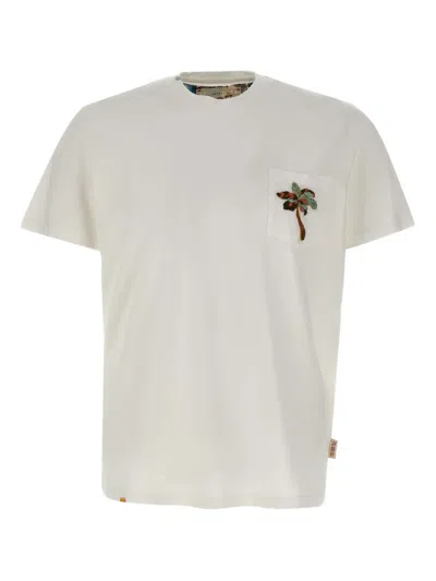 Bob Palm-tree Embroidered Pocket T-shirt In White