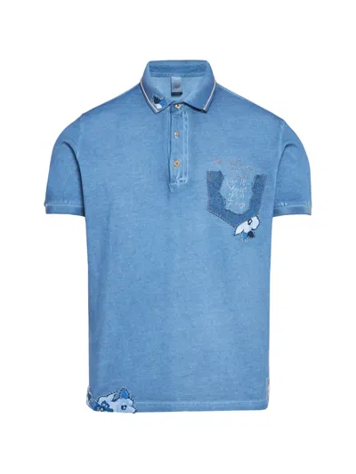 Bob Patchwork Embroidered Polo Shirt In Animal Print