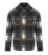 Bob Percy Check Grey Brown Shirt Jacket In Grey