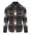 Bob Percy Check Grey Brown Shirt Jacket In Grey