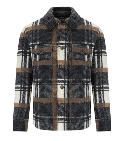 BOB BOB PERCY CHECK GREY BROWN SHIRT JACKET