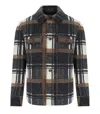 Bob Percy Check Grey Brown Shirt Jacket In Gray