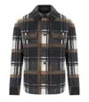 Bob Percy Check Grey Brown Shirt Jacket In Gray