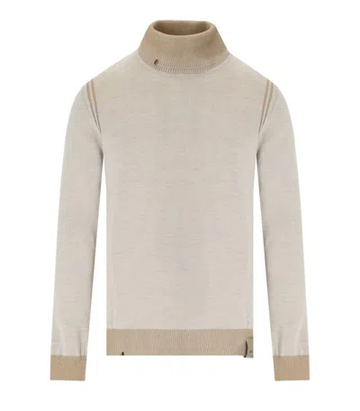 Bob Rock Off-white Turtleneck Jumper In Beige