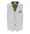 Bob Shop Striped Single-breasted Vest In Gray